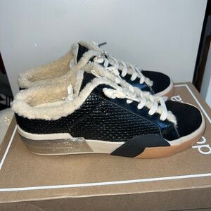 Dolce Vita Black and Tan Textured Sneakers